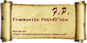 Frankovits Petrónia névjegykártya